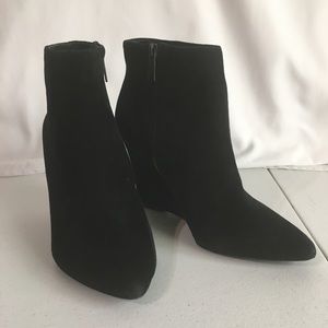 Joie Jalena Black Suede Wedge Booties